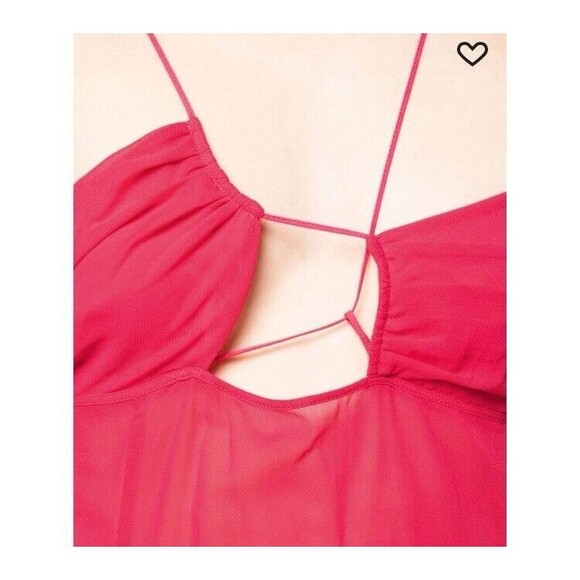 Nensi Dojaka Fuschia Asymmetric Neck Strap Maxi Thigh High Slit Slip Dress M NEW - Picture 7 of 15